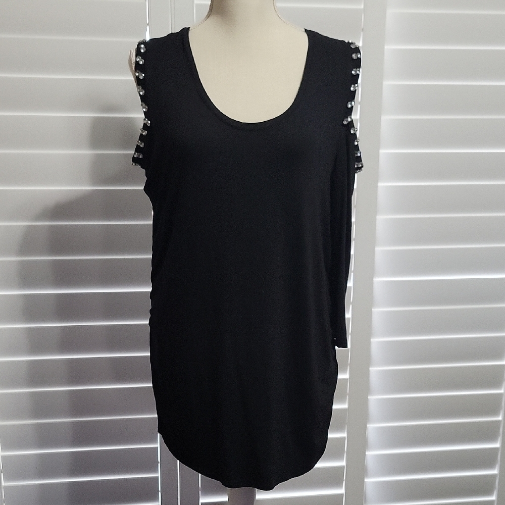 Jennifer Lopez Black Sleeveless Cut Out Tank Top